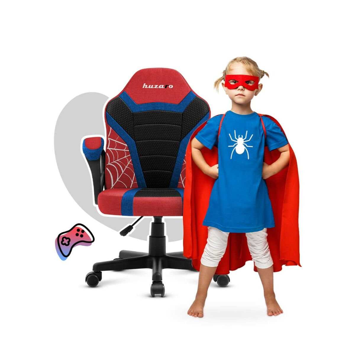 Scaun Gaming Huzaro HZ-Ranger 1.0 Spider Albastru Negru Roșu - Acasă și bucătărie, Mobilă