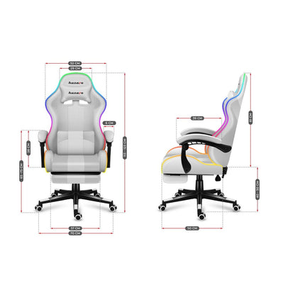 Scaun Gaming Huzaro FORCE 4.7 RGB Alb - Acasă și bucătărie, Mobilă