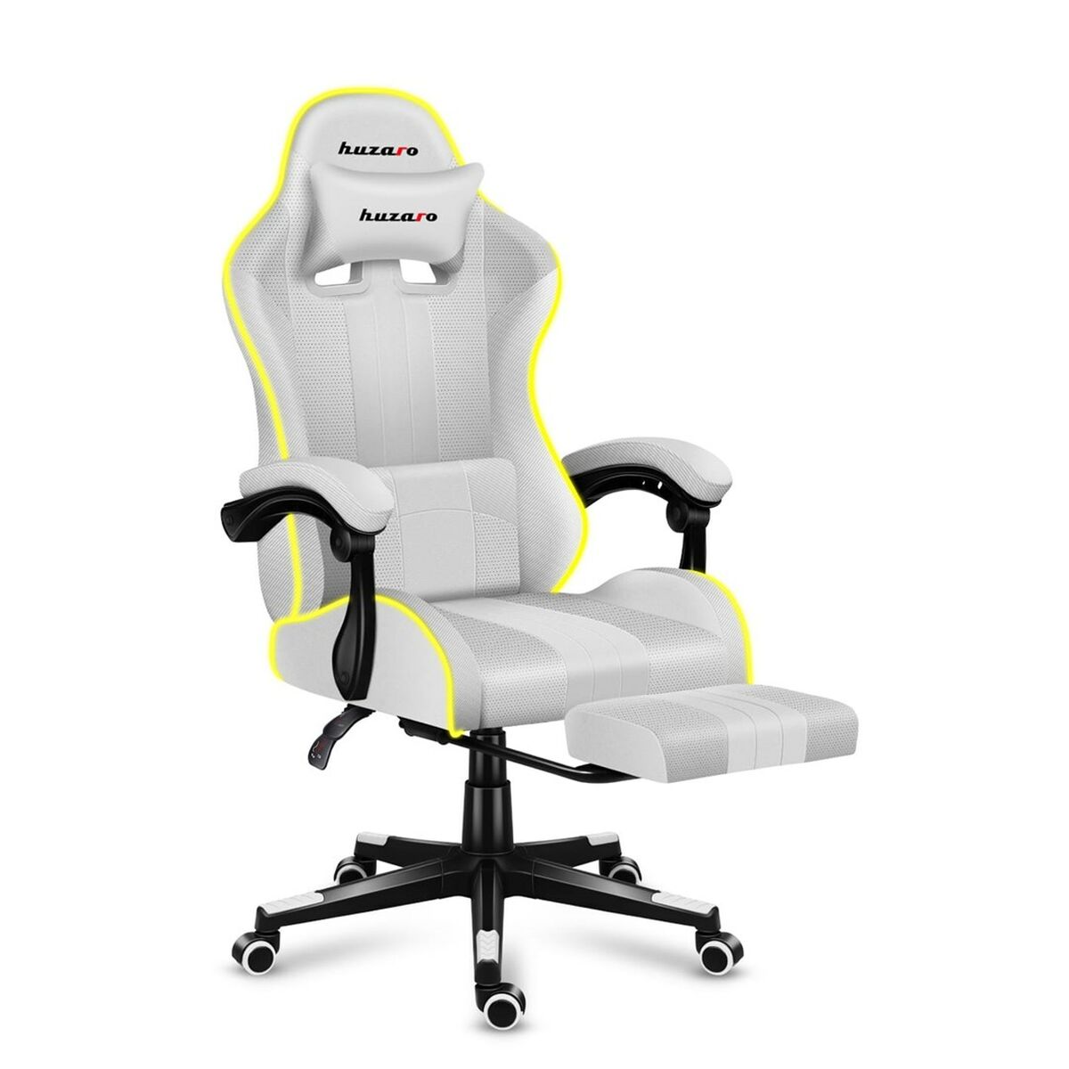 Scaun Gaming Huzaro FORCE 4.7 RGB Alb - Acasă și bucătărie, Mobilă