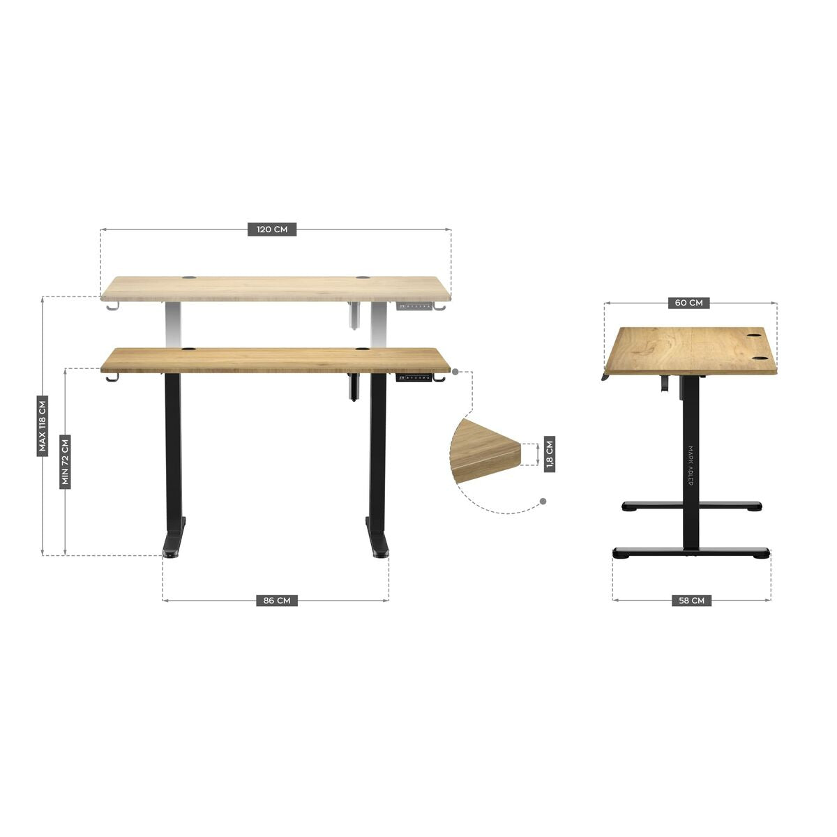 Birou Mark Adler MA-LEADER 7.0 Negru Bronz - Acasă și bucătărie, Mobilă