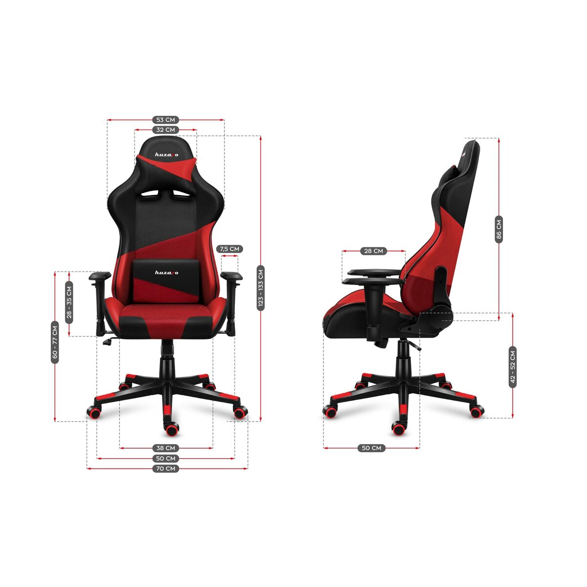 Scaun Gaming Huzaro Hz-Force 6.2 Red Mesh Roșu - Acasă și bucătărie, Mobilă