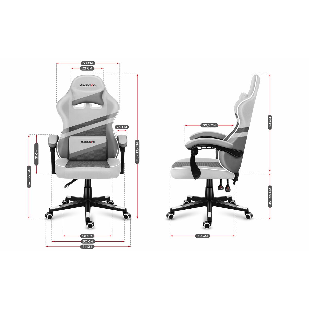 Scaun Gaming Huzaro HZ-Force 4.4 White Mesh Alb - Acasă și bucătărie, Mobilă