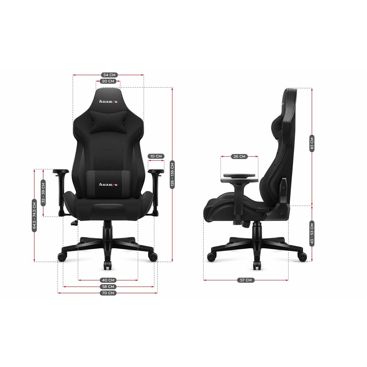 Scaun Gaming Huzaro HZ-Force 7.6 Black Negru - Acasă și bucătărie, Mobilă