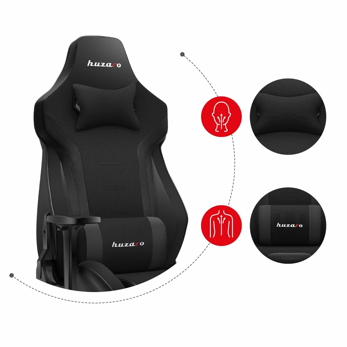 Scaun Gaming Huzaro HZ-Force 7.6 Black Negru - Acasă și bucătărie, Mobilă