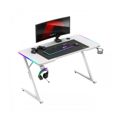 Birou Gaming Huzaro HZ-Hero 2.5 White RGB Alb 120 x 75 x 60 cm - Acasă și bucătărie, Mobilă