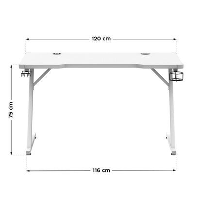 Birou Gaming Huzaro HZ-Hero 2.5 White RGB Alb 120 x 75 x 60 cm - Acasă și bucătărie, Mobilă