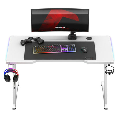 Birou Gaming Huzaro HZ-Hero 2.5 White RGB Alb 120 x 75 x 60 cm - Acasă și bucătărie, Mobilă