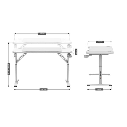 Birou Gaming Huzaro HZ-Hero 2.6 White Alb - Acasă și bucătărie, Mobilă