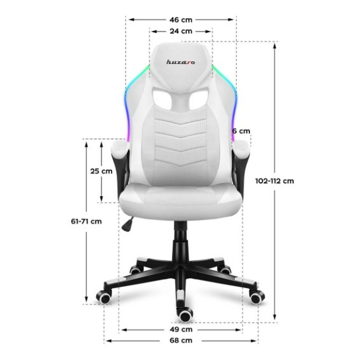 Scaun Gaming Huzaro Force 2.5 Alb - Acasă și bucătărie, Mobilă
