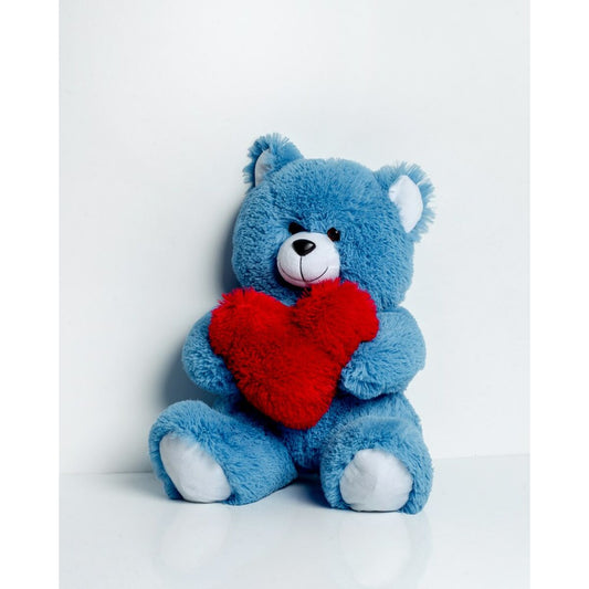 Urs de Pluș GO GIFT FRANK 50 BL Albastru Flauș Inimă 50 cm - Jucarii si jocuri, Jucării de pluș