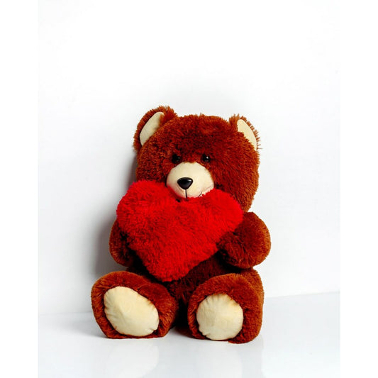 Urs de Pluș GO GIFT FRANK 50 BR Maro Flauș Inimă 50 cm - Jucarii si jocuri, Jucării de pluș