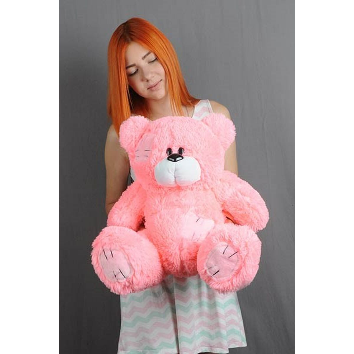 Urs de Pluș GO GIFT TEDDY 60 PK Roz Flauș 60 cm - Jucarii si jocuri, Jucării de pluș