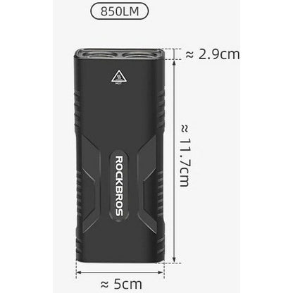 Lanternă LED pentru Bicicletă Rockbros Luz de bicicleta con función de powerbank - Sport și în aer liber, Ciclism