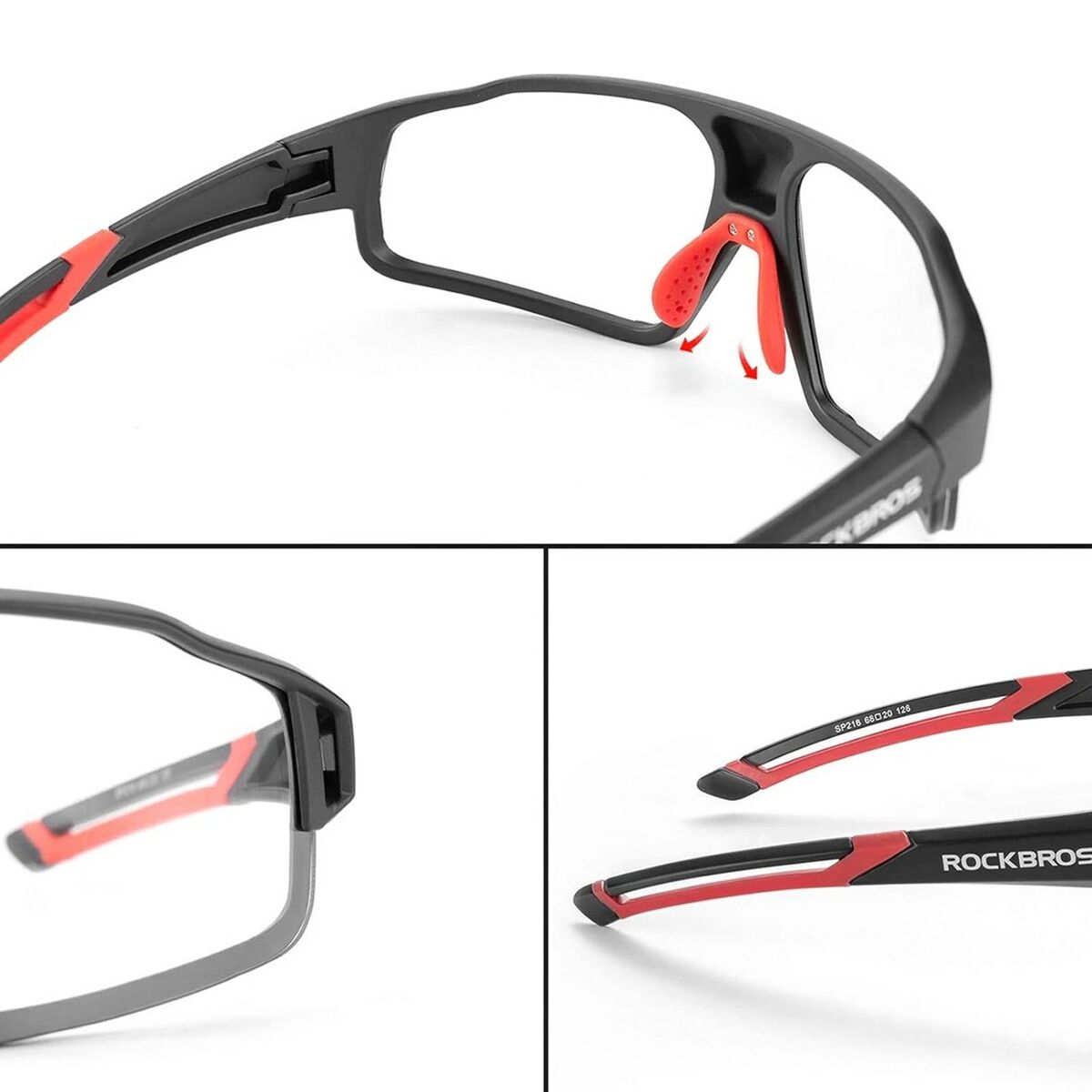 Ochelari de ciclism Rockbros 163749 Negru Roșu - Sport și în aer liber, Ciclism