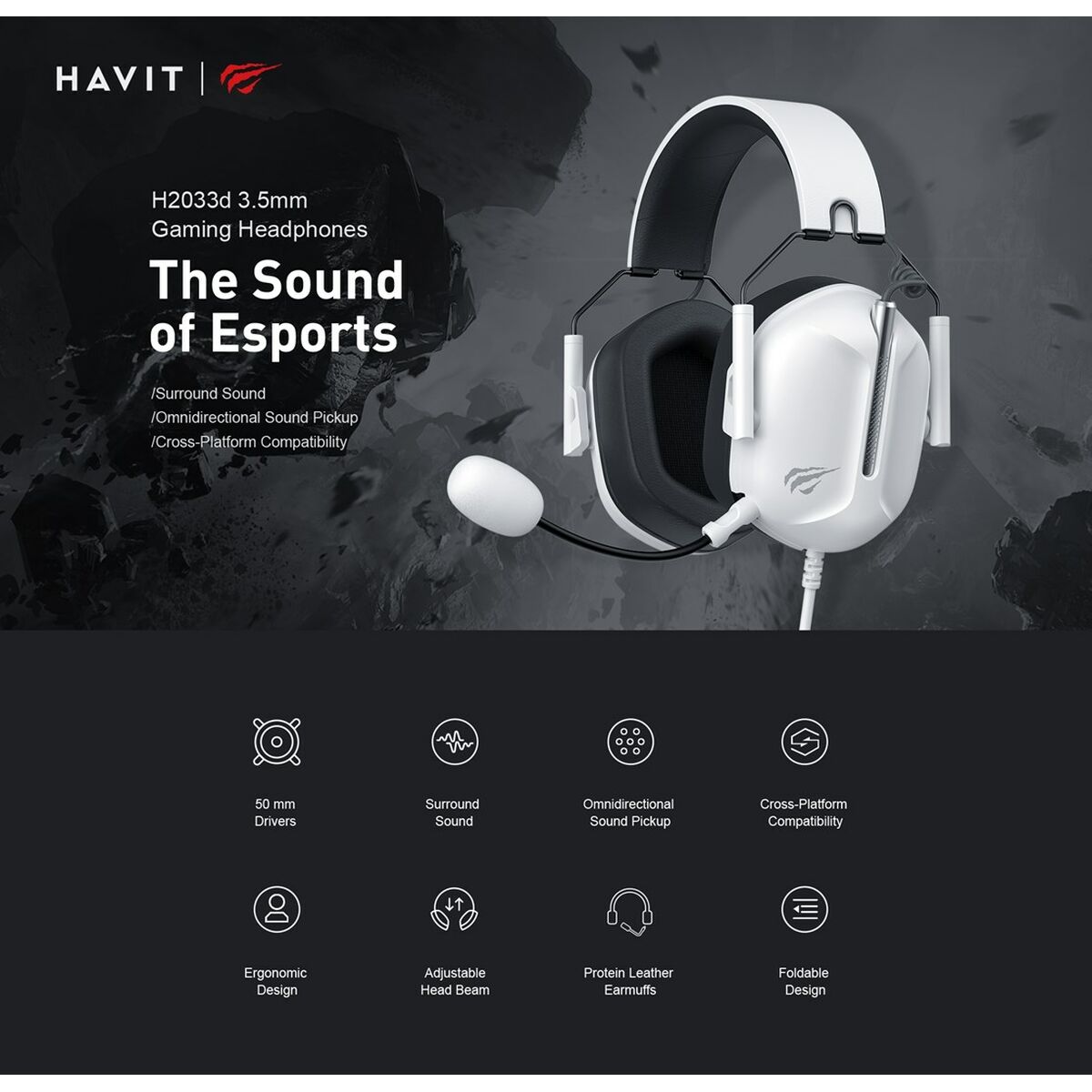 Căști cu Microfon Gaming Havit H2033d - Electronică, Joc video