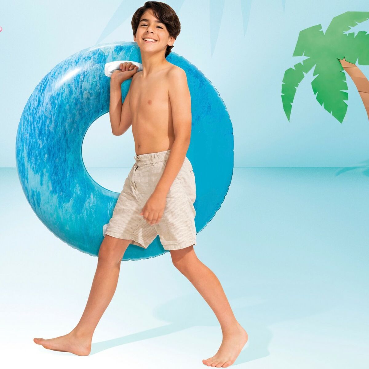 Colac Gonflabil Intex Cu mânere Ø 91 cm Multicolor - Jucarii si jocuri, În aer liber și sport