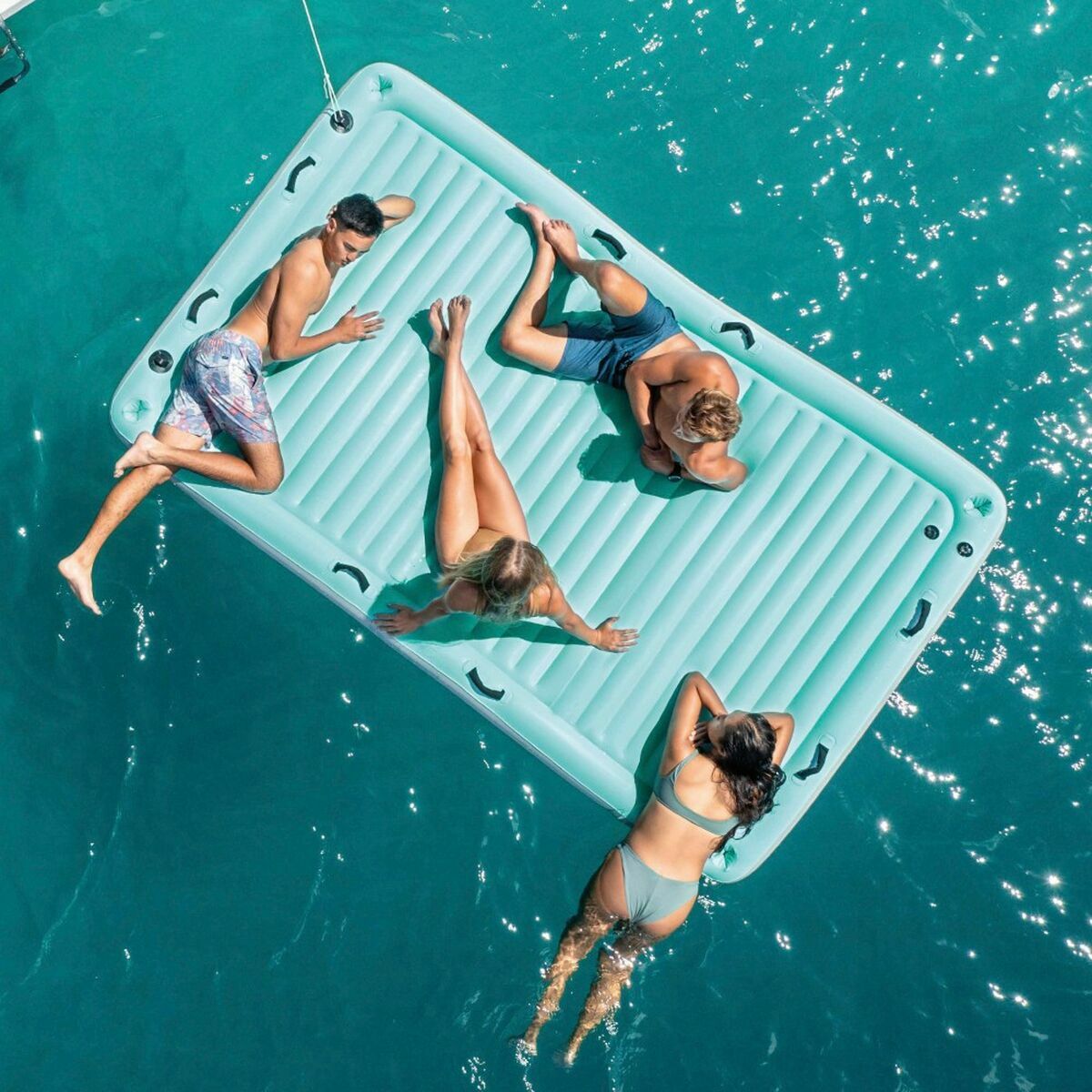 Saltea gonflabilă Intex Water Lounge 310 x 183 cm Alb Turquoise - Jucarii si jocuri, În aer liber și sport