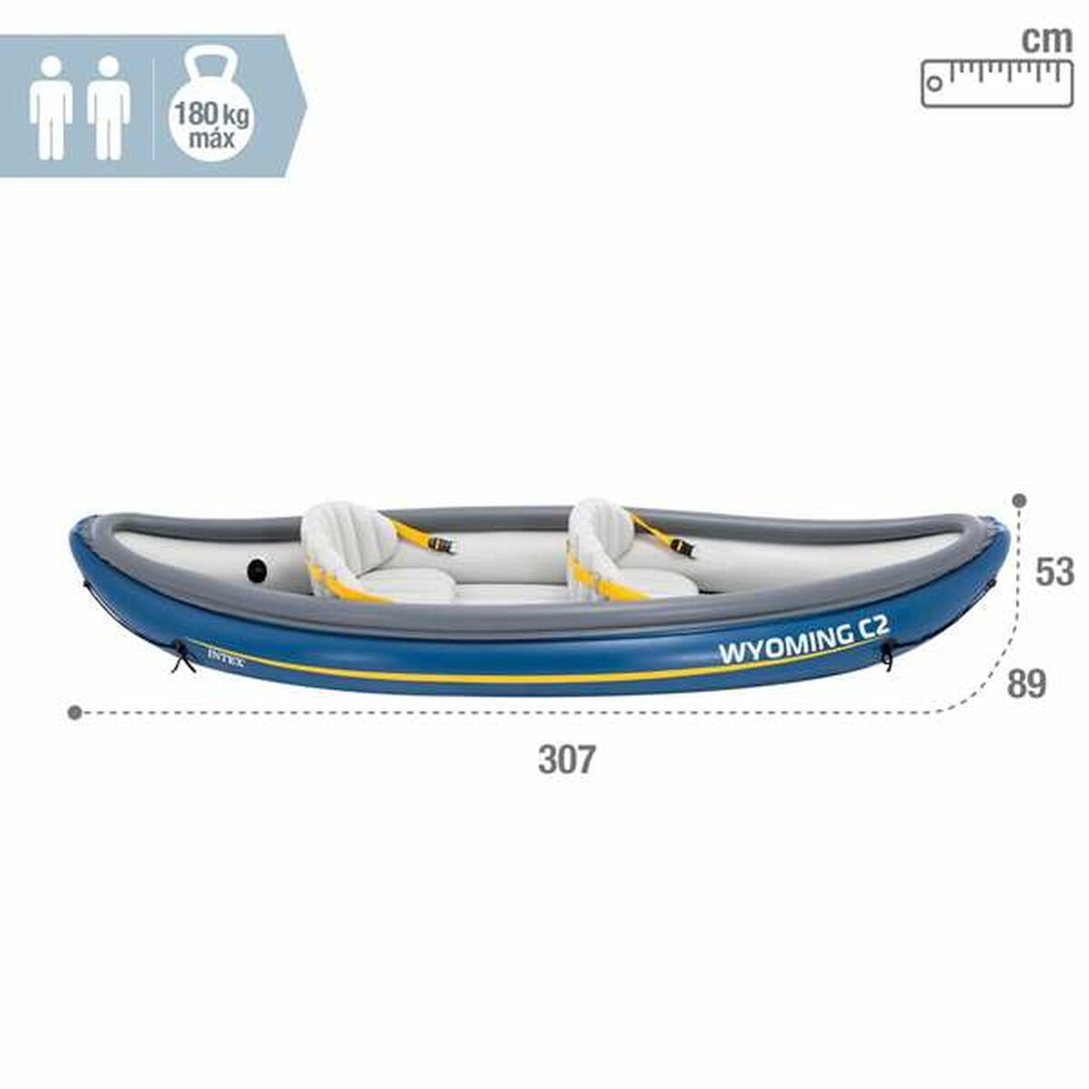 Canoe Gonflabilă Intex Wyoming C2 307 x 89 x 53 cm - Sport și în aer liber, Sporturi acvatice