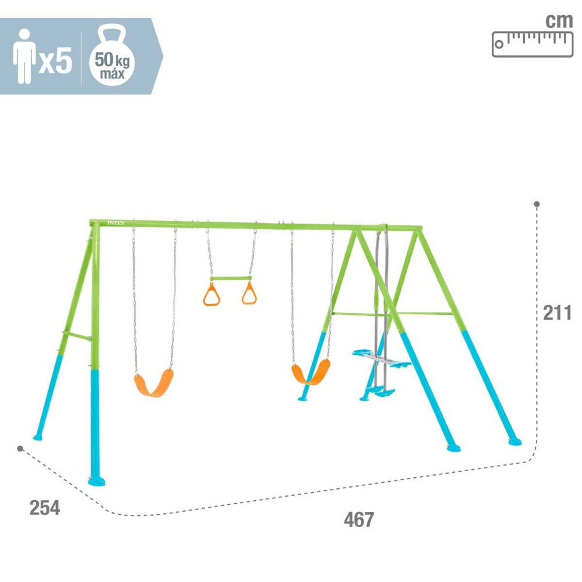 Leagăn Intex 44130 Double Balansoar 467 x 211 x 254 cm - Jucarii si jocuri, În aer liber și sport