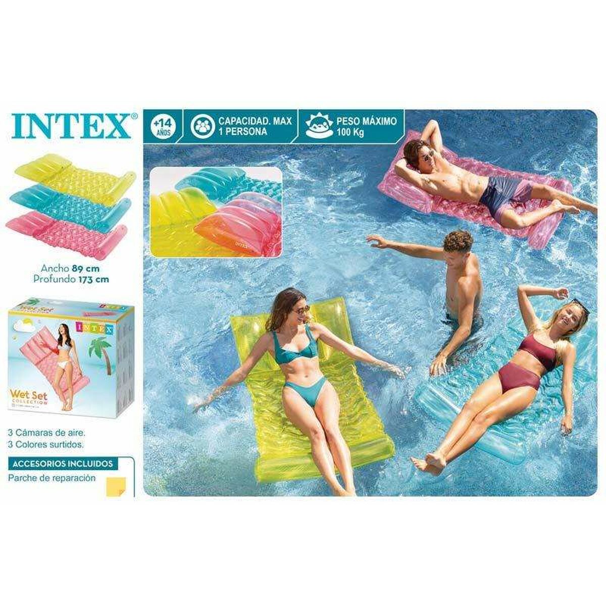 Saltea gonflabilă Intex 89 x 173 cm Transparent - Jucarii si jocuri, În aer liber și sport