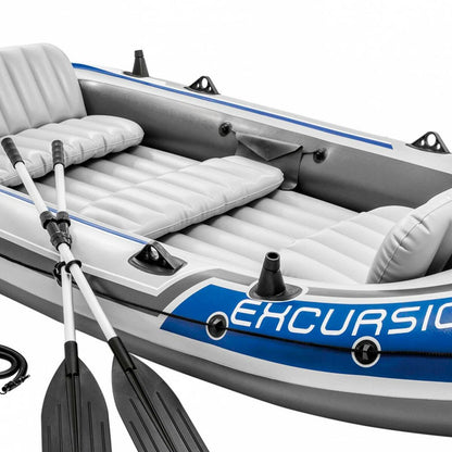 Barcă Gonflabilă Intex Excursion 5 Albastru Alb 366 x 43 x 168 cm - Sport și în aer liber, Sporturi acvatice