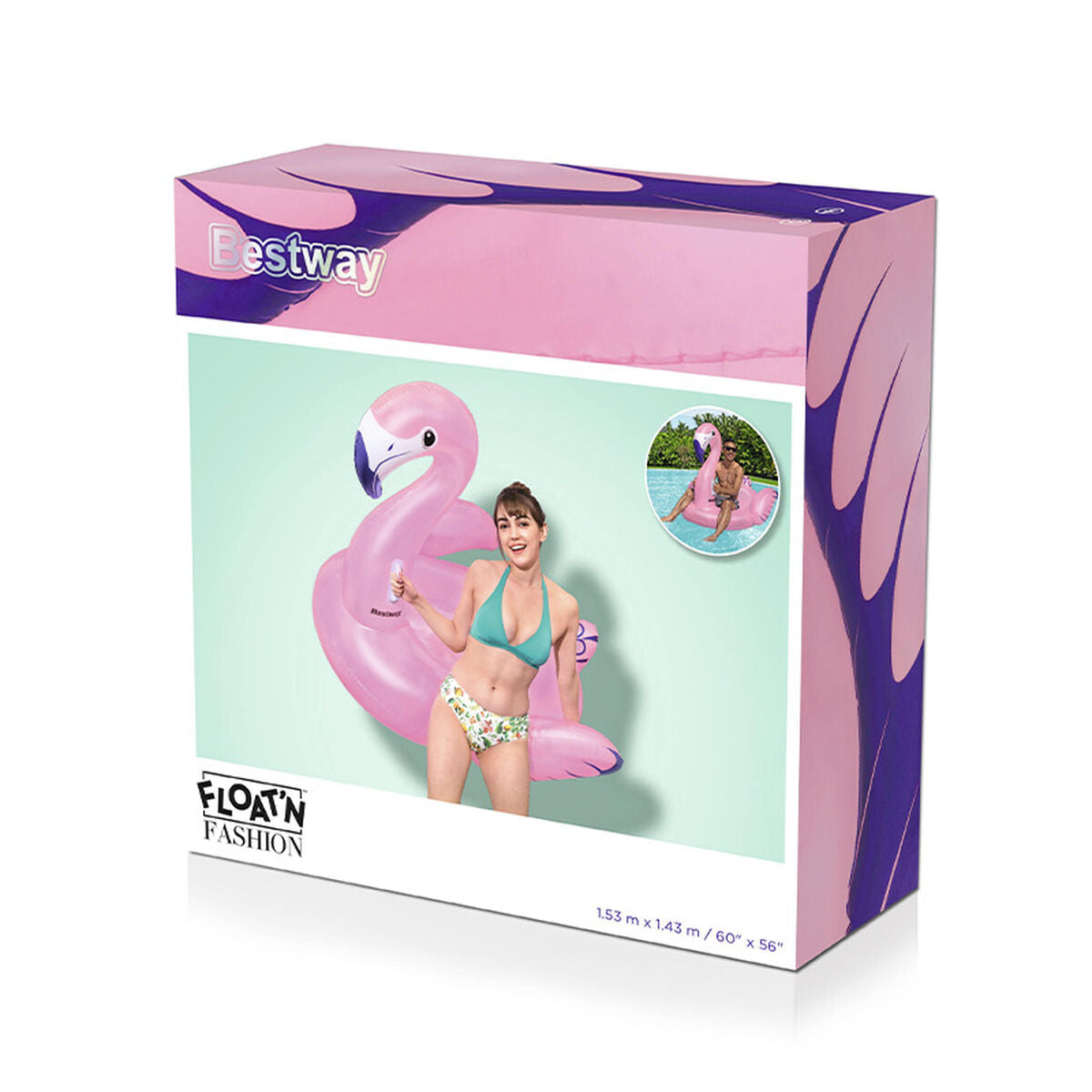 Flotor gonflabil Bestway Flamingo roz 153 x 143 cm - Jucarii si jocuri, În aer liber și sport
