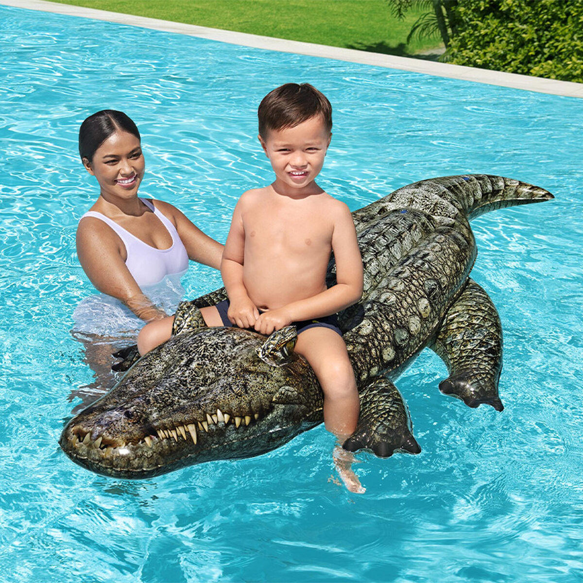 Flotor gonflabil Bestway Crocodil 193 x 94 cm - Jucarii si jocuri, În aer liber și sport