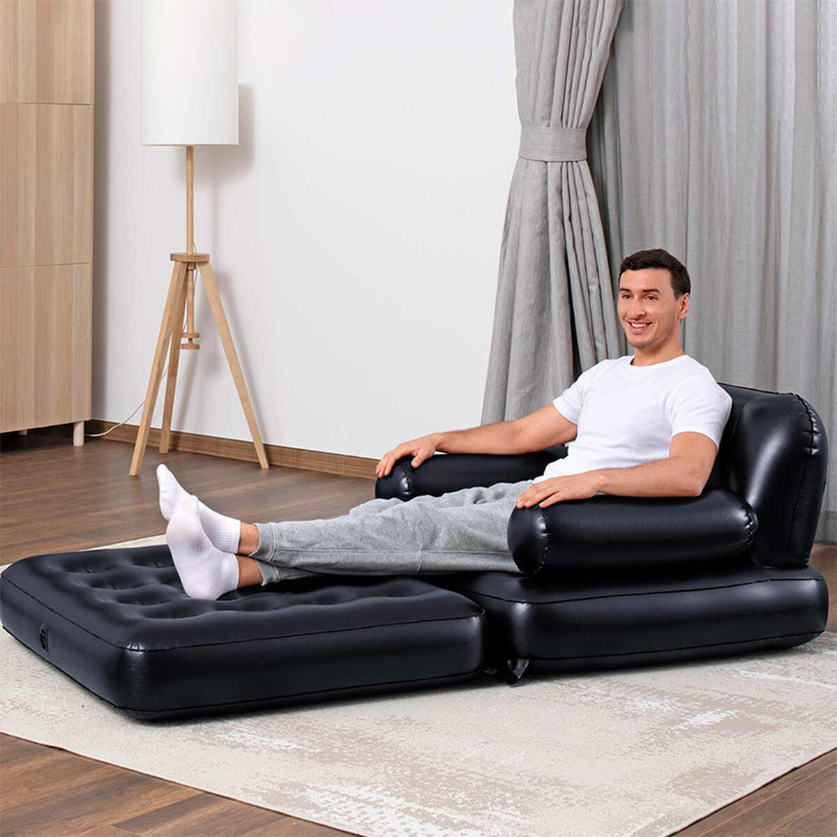Scaun gonflabil Bestway 191 x 38 x 25 cm Negru - Jucarii si jocuri, În aer liber și sport