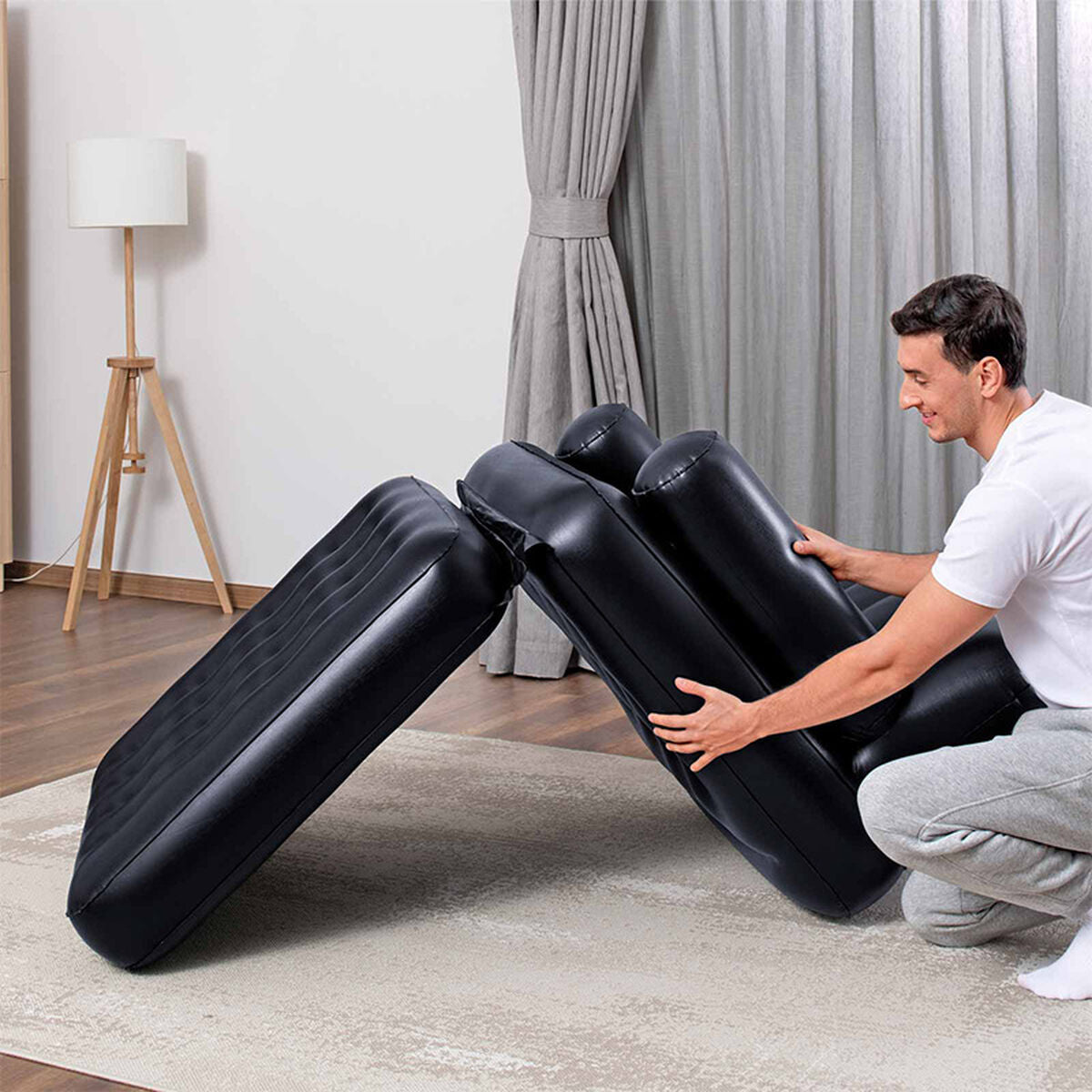 Scaun gonflabil Bestway 191 x 38 x 25 cm Negru - Jucarii si jocuri, În aer liber și sport