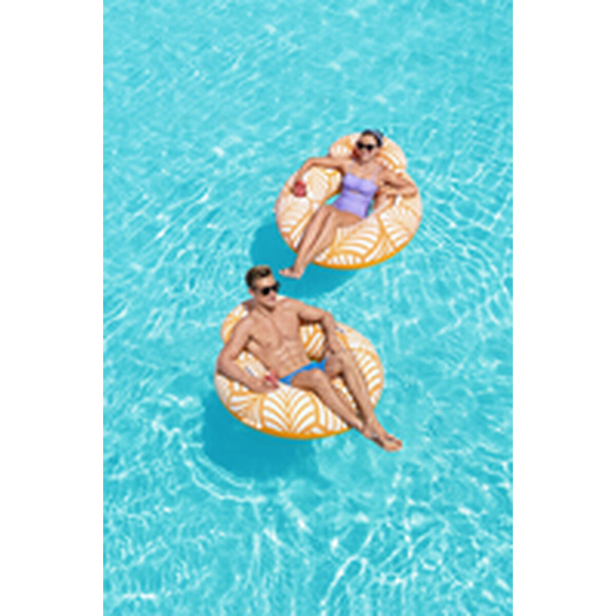 Scaun gonflabil pentru piscină Bestway Deluxe 118 x 117 cm Portocaliu - Jucarii si jocuri, În aer liber și sport