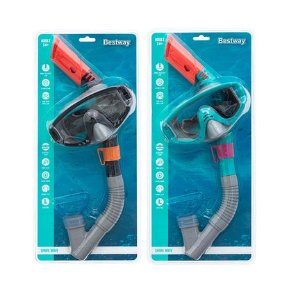 Ochelari de Scufundare cu Tub Bestway Albastru Negru Adult (1 Unități) - Sport și în aer liber, Sporturi acvatice