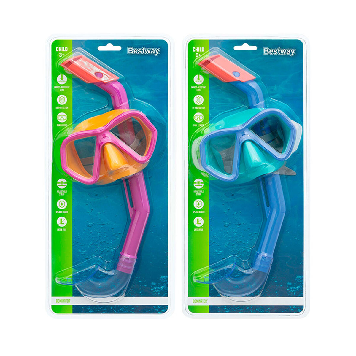 Ochelari de Scufundare cu Tub pentru Copii Bestway Albastru Fucsia (1 Unități) - Sport și în aer liber, Sporturi acvatice