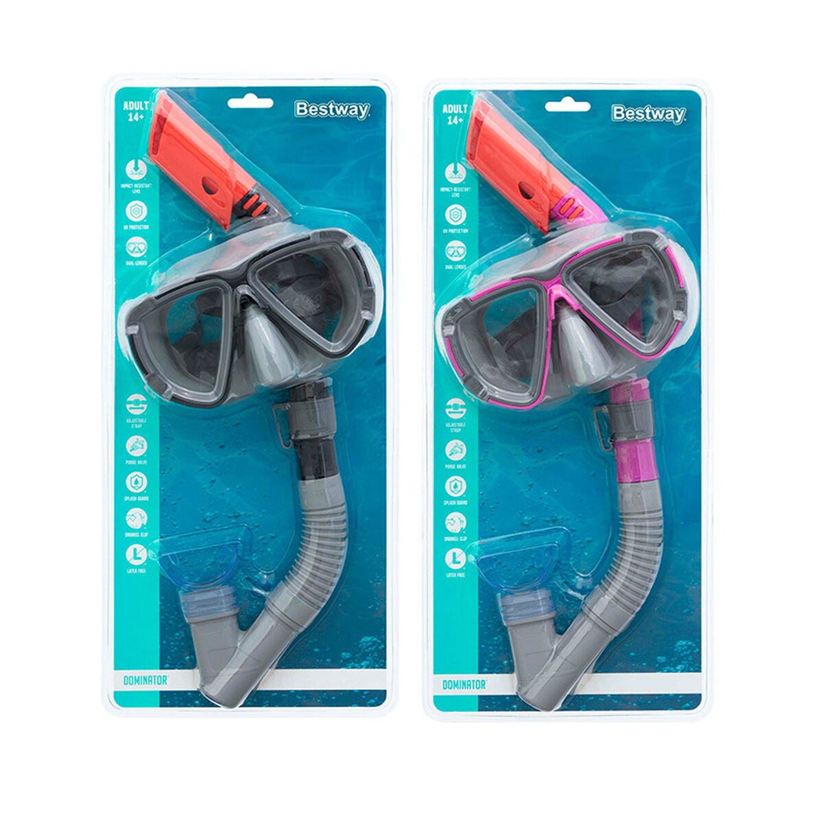 Ochelari de Scufundare cu Tub Bestway Negru Roz Adult (1 Unități) - Sport și în aer liber, Sporturi acvatice