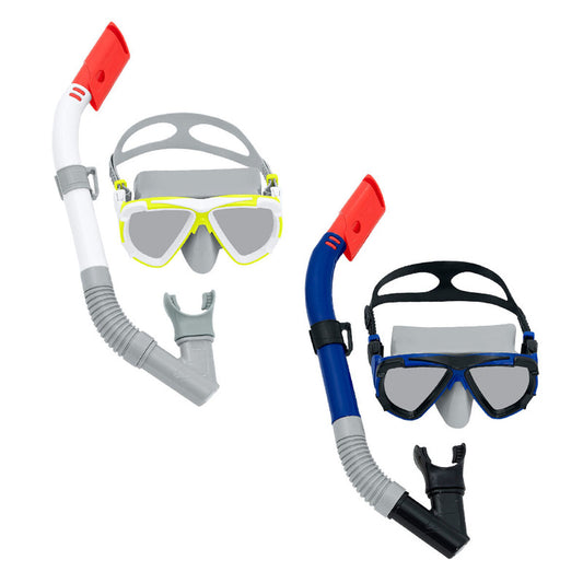 Ochelari de Scufundare cu Tub Bestway Alb Albastru închis Adult (1 Unități) - Sport și în aer liber, Sporturi acvatice