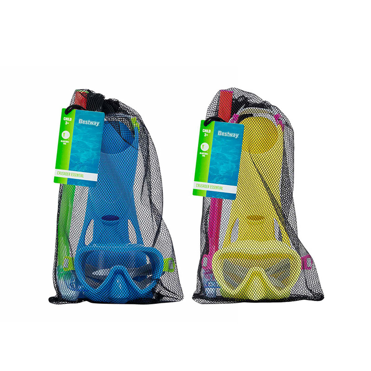 Ochelari de Scufundare cu Tub și Labe de Înot Bestway 24-27 Albastru (1 Unități) - Sport și în aer liber, Sporturi acvatice