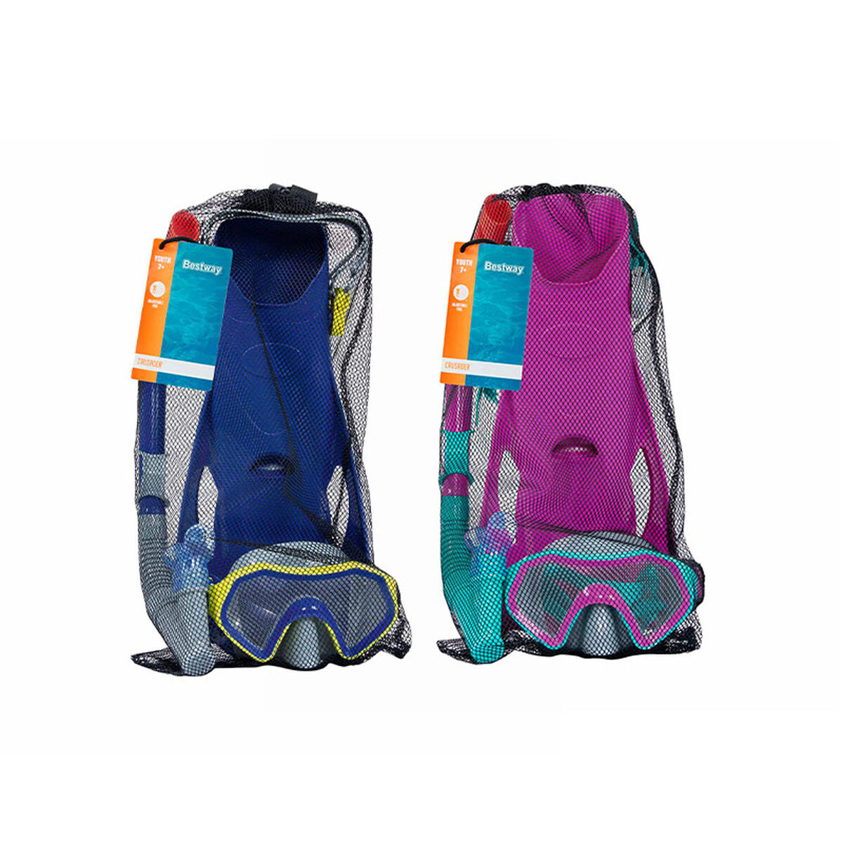 Ochelari de Scufundare cu Tub și Labe de Înot Bestway 37-41 - Sport și în aer liber, Sporturi acvatice