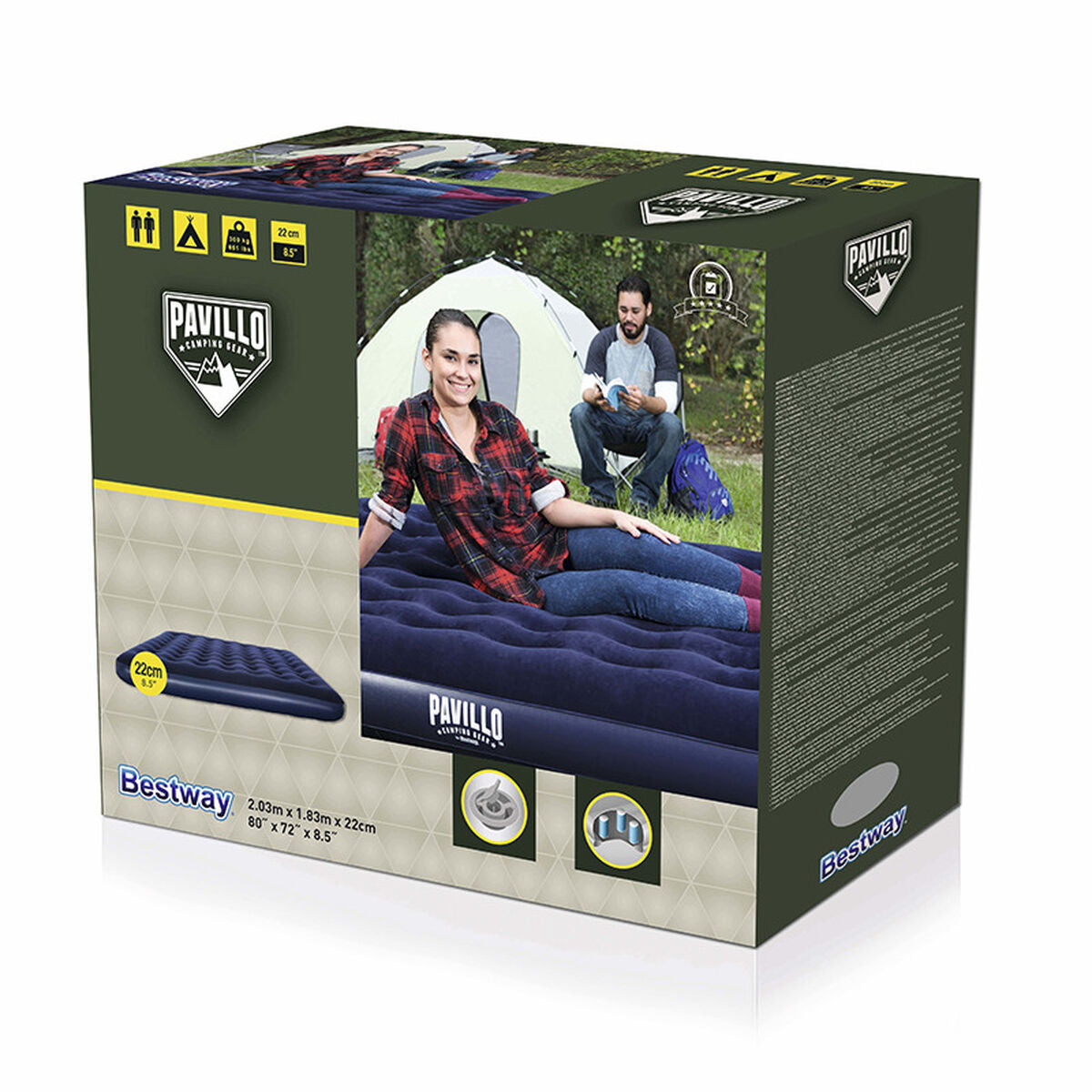 Saltea Gonflabilă Bestway King 203 x 183 x 22 cm - Sport și în aer liber, Camping și drumeții