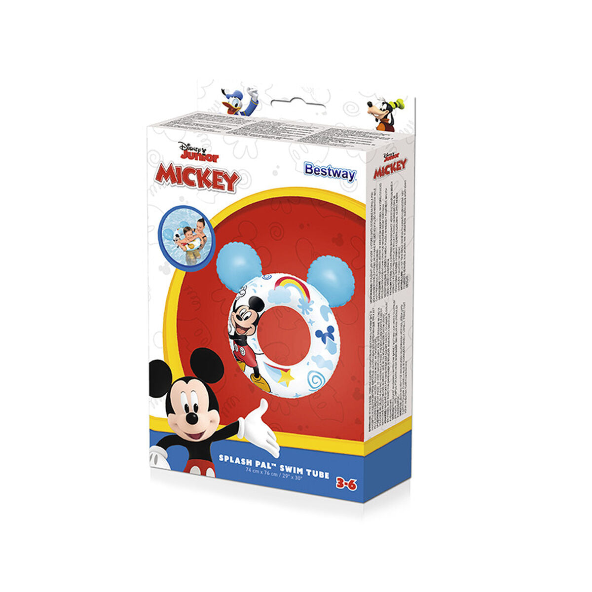 Flotor gonflabil Bestway Alb Mickey Mouse 74 x 76 cm - Jucarii si jocuri, În aer liber și sport