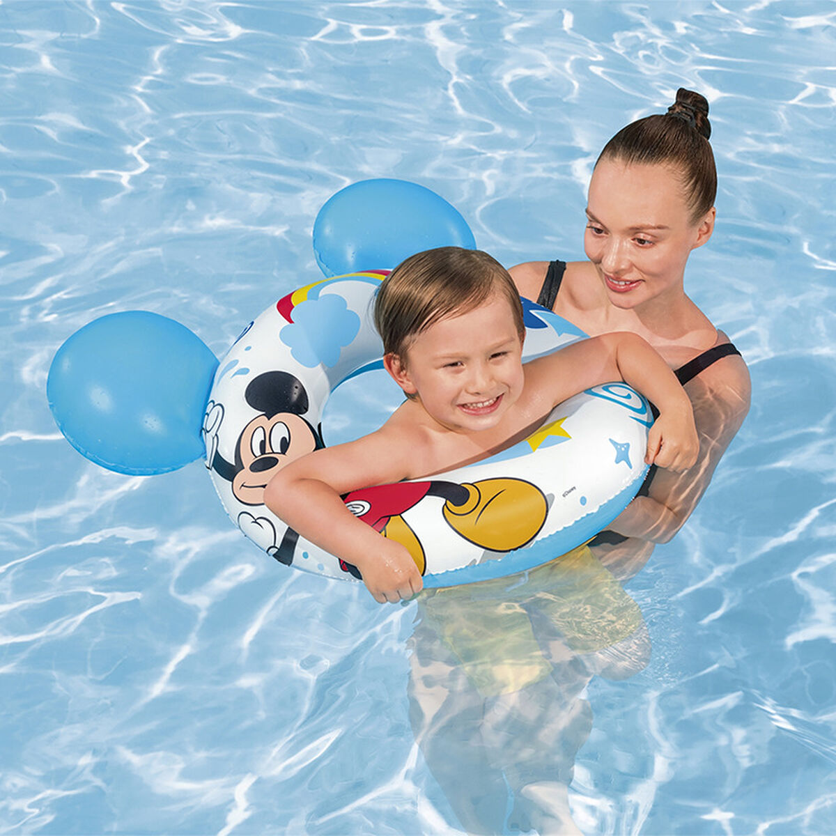 Flotor gonflabil Bestway Alb Mickey Mouse 74 x 76 cm - Jucarii si jocuri, În aer liber și sport
