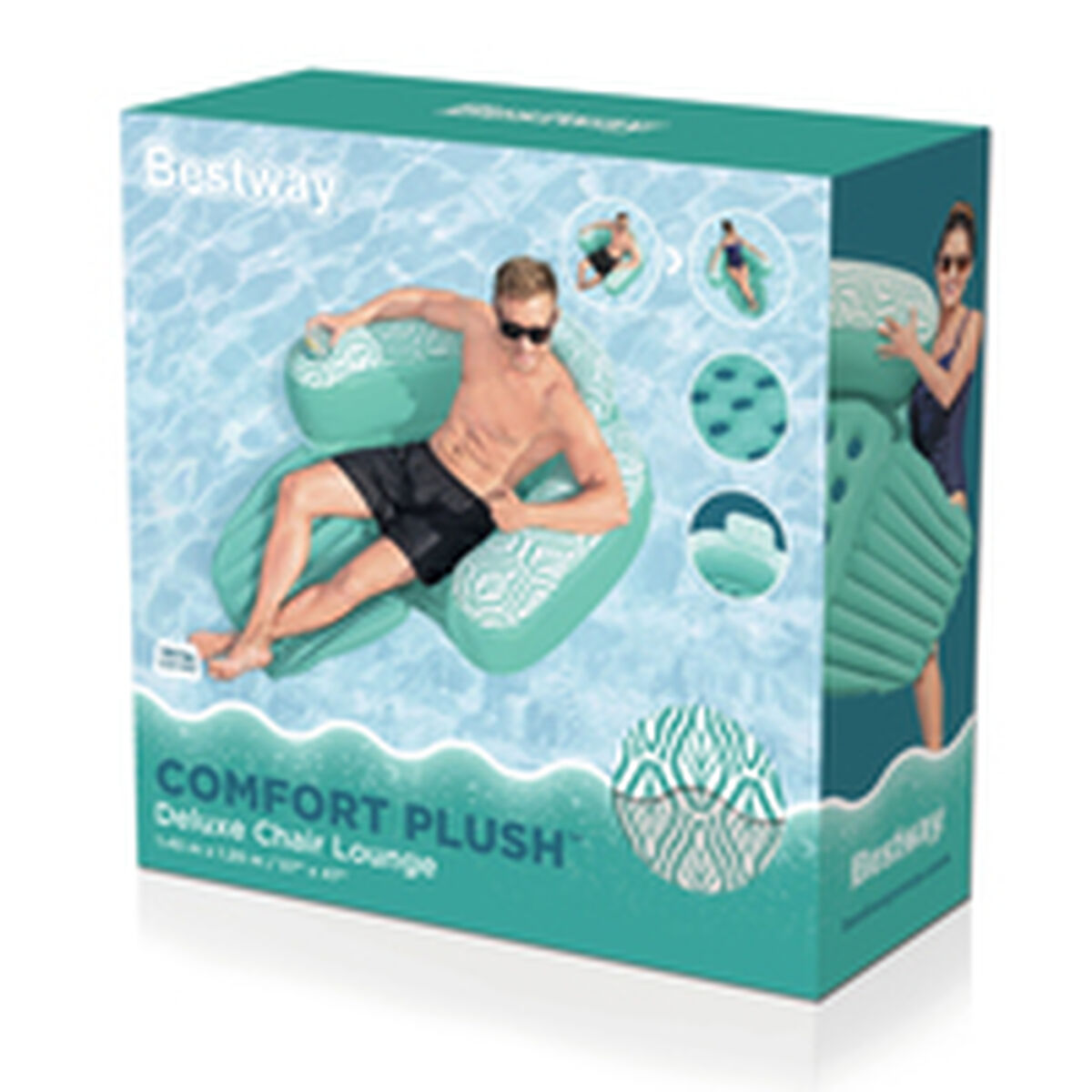 Scaun gonflabil pentru piscină Bestway Comfort Plush 145 x 120 cm - Jucarii si jocuri, În aer liber și sport