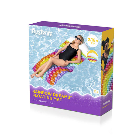 Saltea gonflabilă Bestway Curcubeu 216 x 80 cm - Jucarii si jocuri, În aer liber și sport