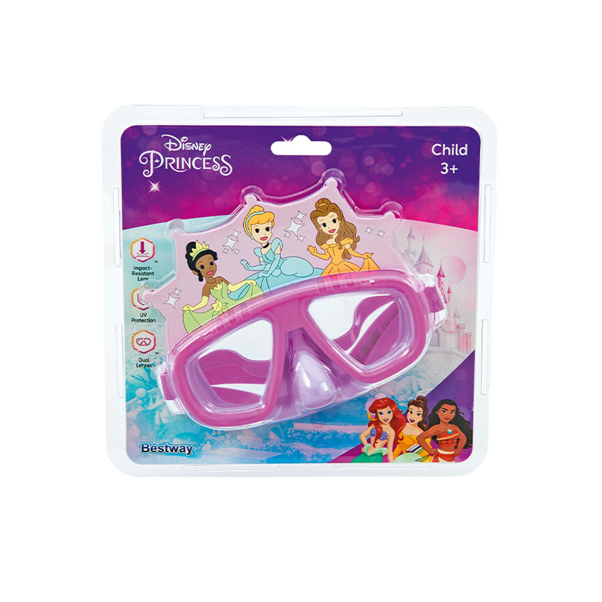 Mască de scufundare Bestway Roz Infantil Prințese Disney - Sport și în aer liber, Sporturi acvatice