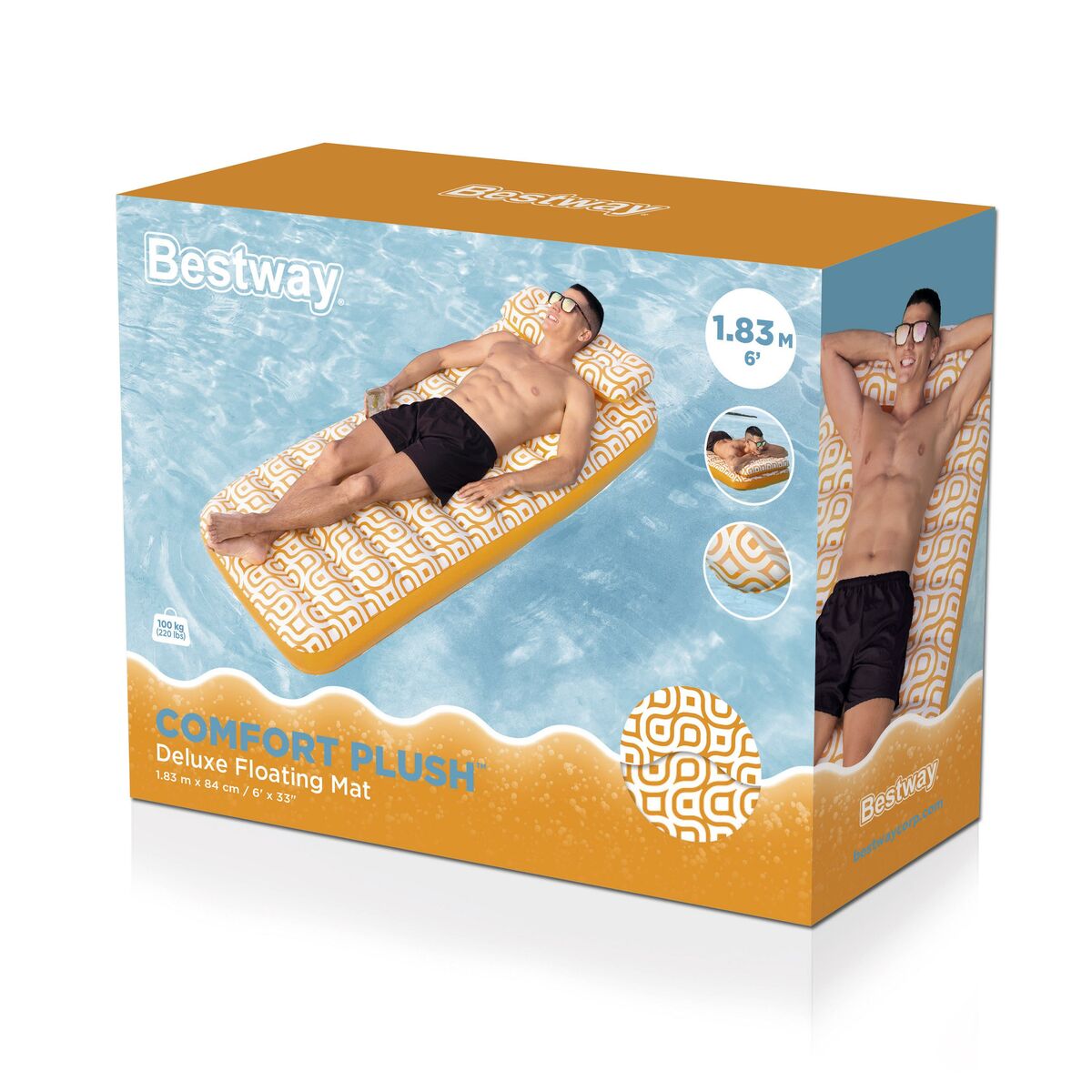 Bestway Saltea Inflatable Waterproof Deluxe 183x84 cm Plajă și Piscină 43836 - Jucarii si jocuri, În aer liber și sport