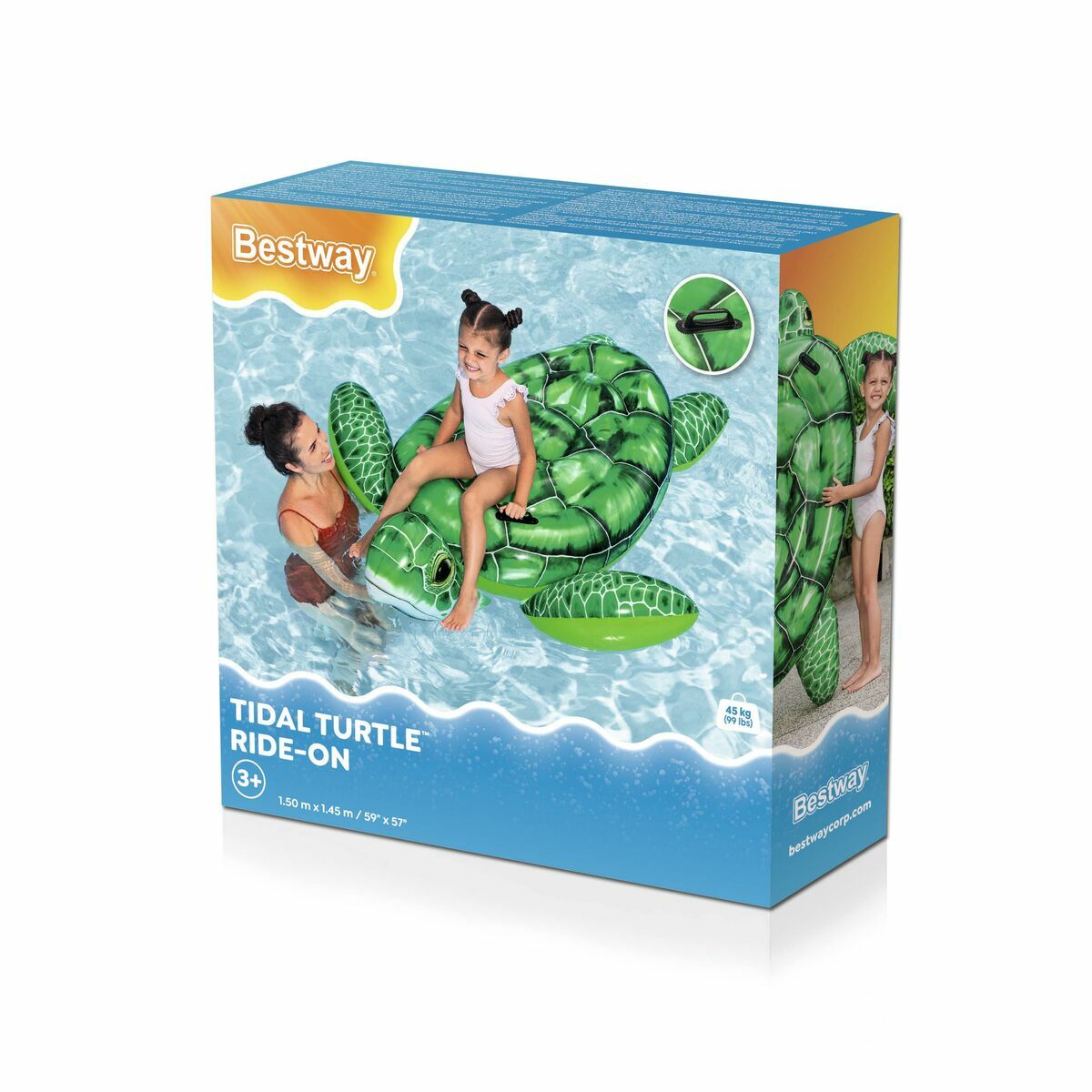 Bestway Figură Gonflabilă Țestoasă cu Mânere 150x145 cm +3 Ani Plajă și Piscină 41524 - Jucarii si jocuri, În aer liber și sport