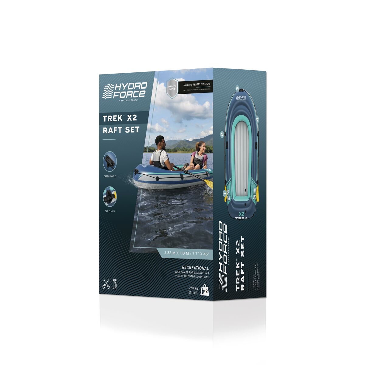 Bestway Barca Set Trek X2 232x118 cm Ocio 61153 - Sport și în aer liber, Sporturi acvatice