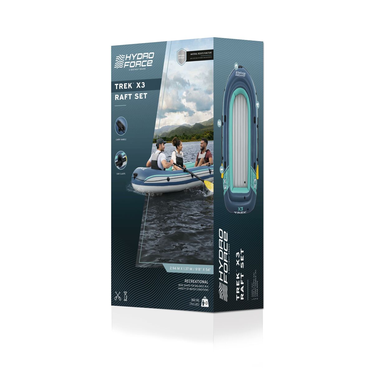 Bestway Barca Set Trek X3 294x137 cm Ocio 61154 - Sport și în aer liber, Sporturi acvatice