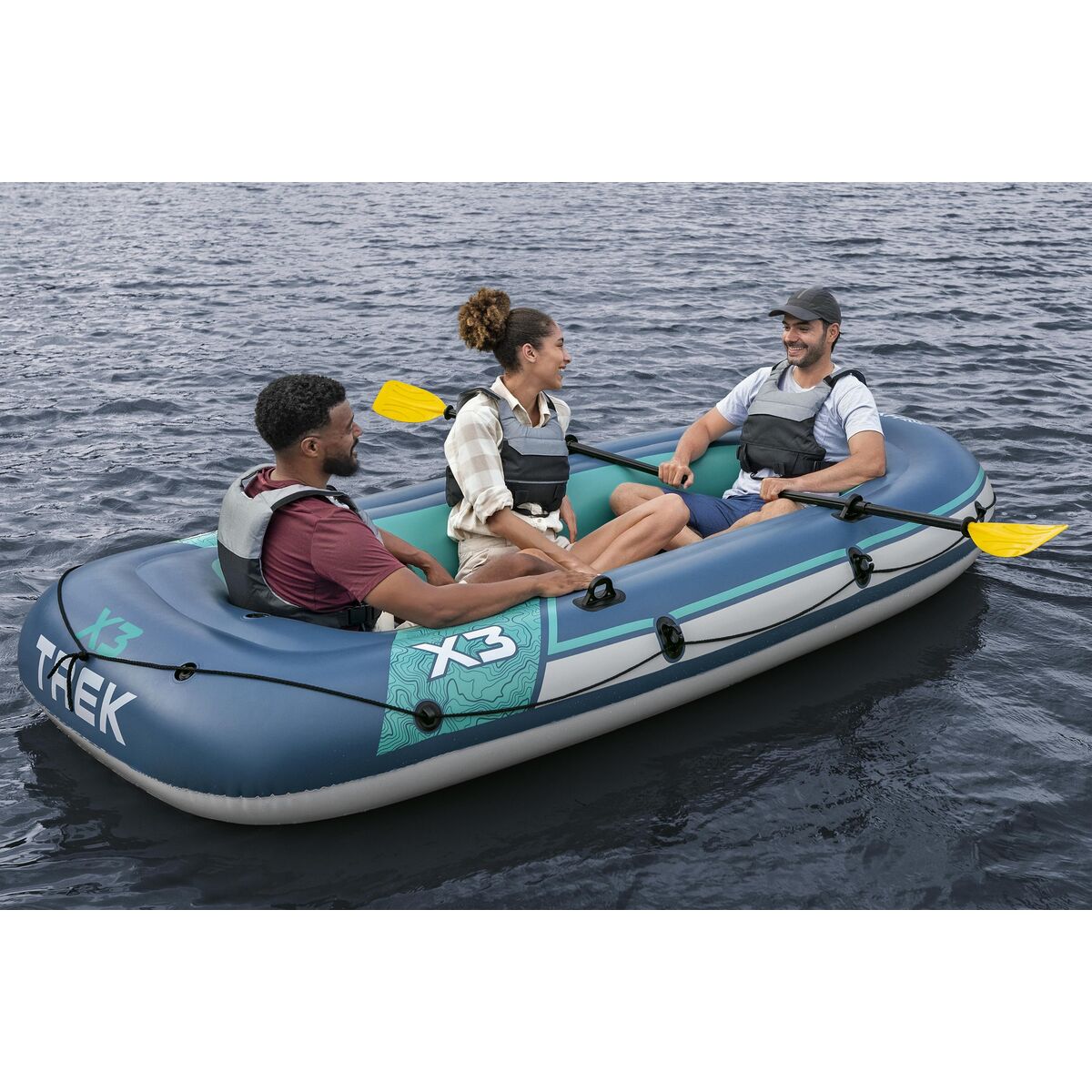 Bestway Barca Set Trek X3 294x137 cm Ocio 61154 - Sport și în aer liber, Sporturi acvatice