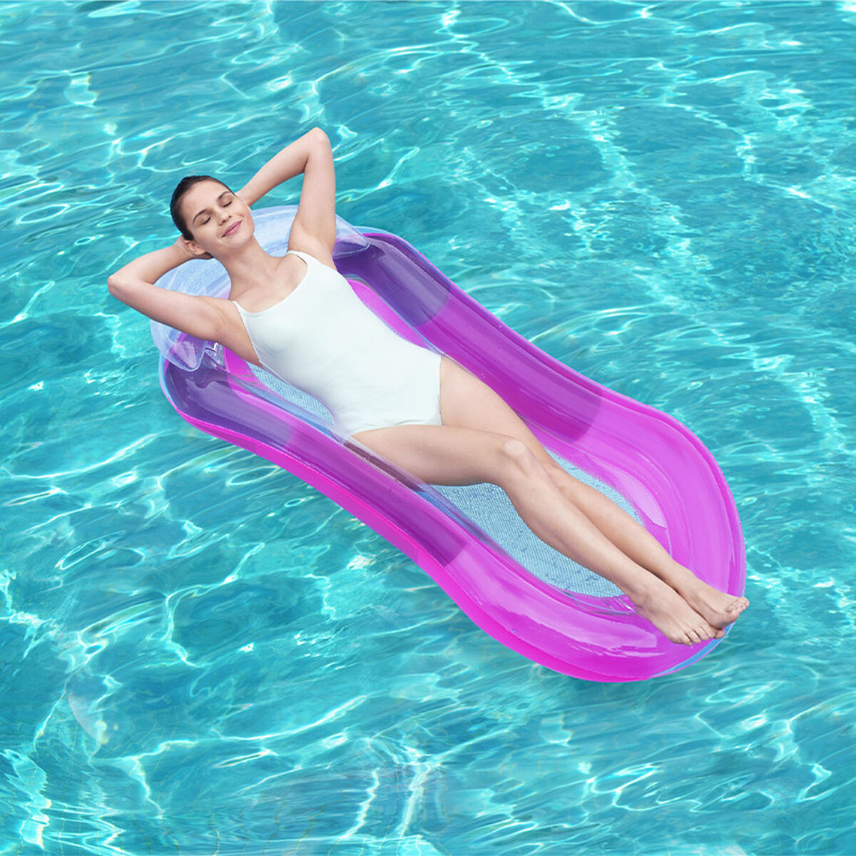 Scaun gonflabil pentru piscină Bestway Aqua 160 x 84 cm Albastru - Jucarii si jocuri, În aer liber și sport