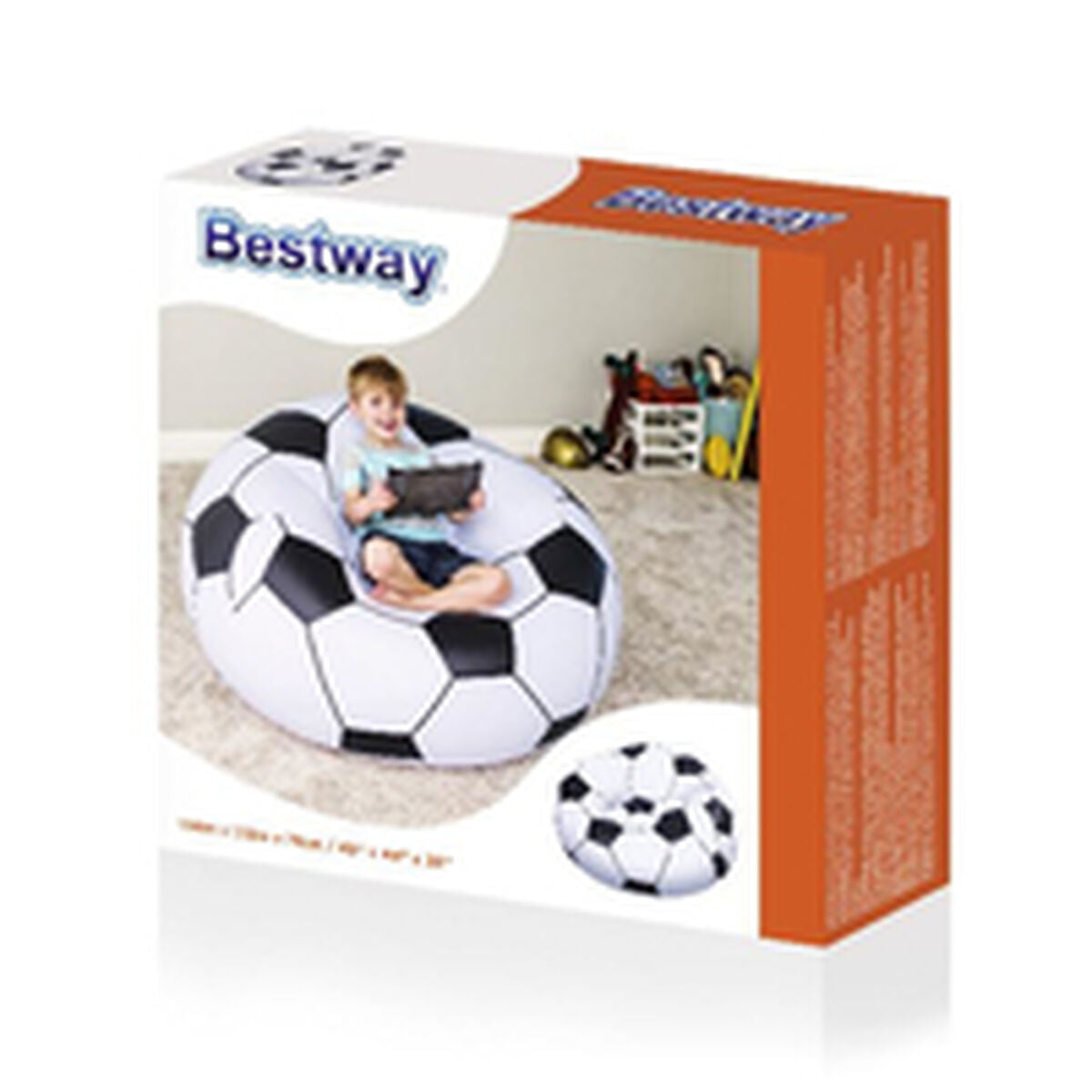 Scaun gonflabil Bestway Multicolor 114 x 112 x 71 cm 112 x 114 x 66 cm Minge de Fotbal - Curte, Mobilier de grădină și accesorii
