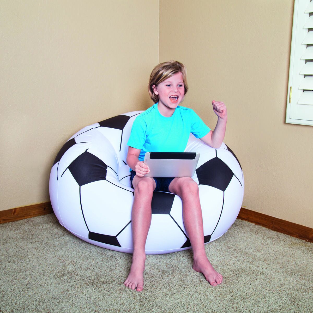 Scaun gonflabil Bestway Multicolor 114 x 112 x 71 cm 112 x 114 x 66 cm Minge de Fotbal - Curte, Mobilier de grădină și accesorii